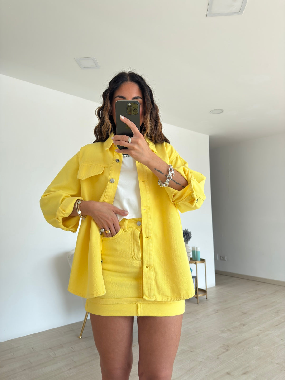 DN093-CAMICIA HAPPINESS YELLOW