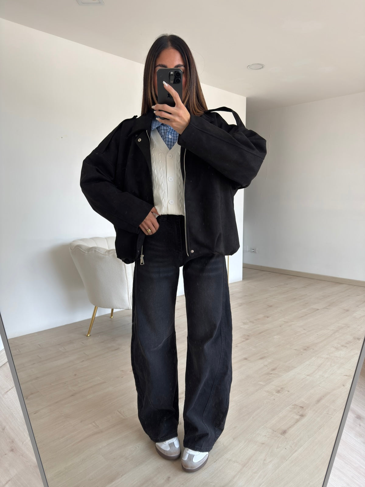 V5018-JEANS SLOUCHY DEEP BLACK