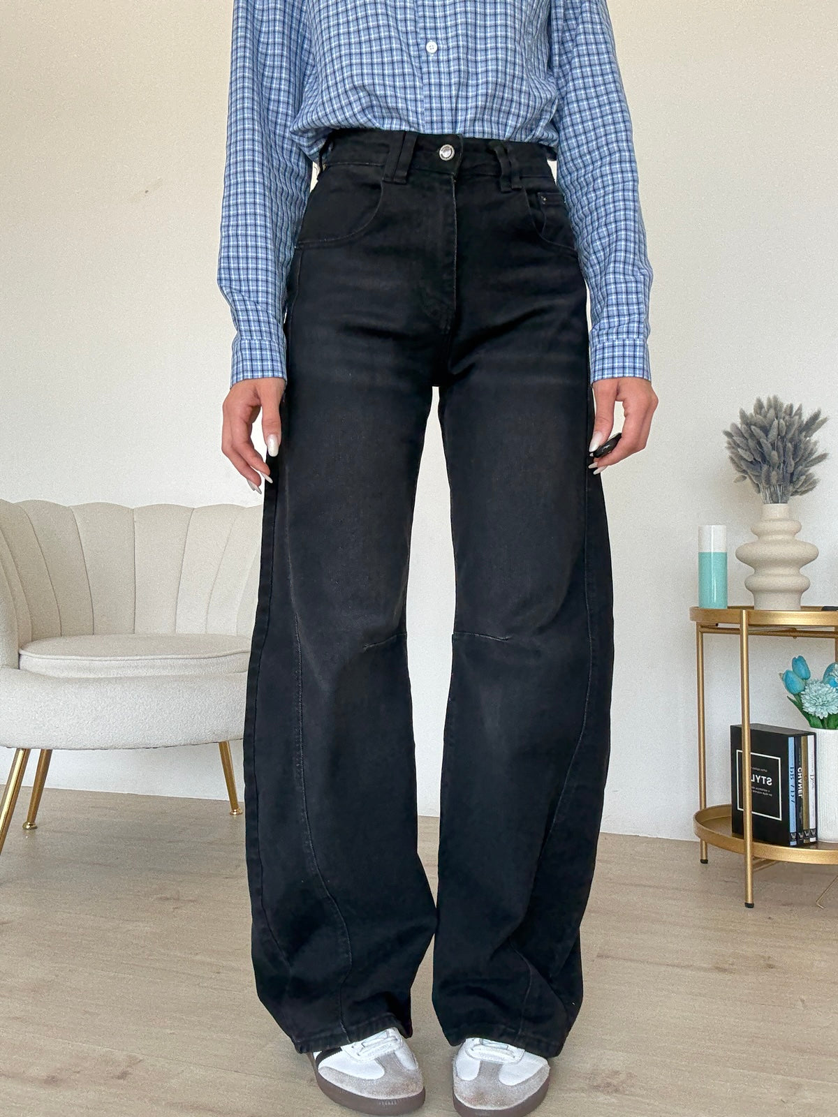 V5018-JEANS SLOUCHY DEEP BLACK