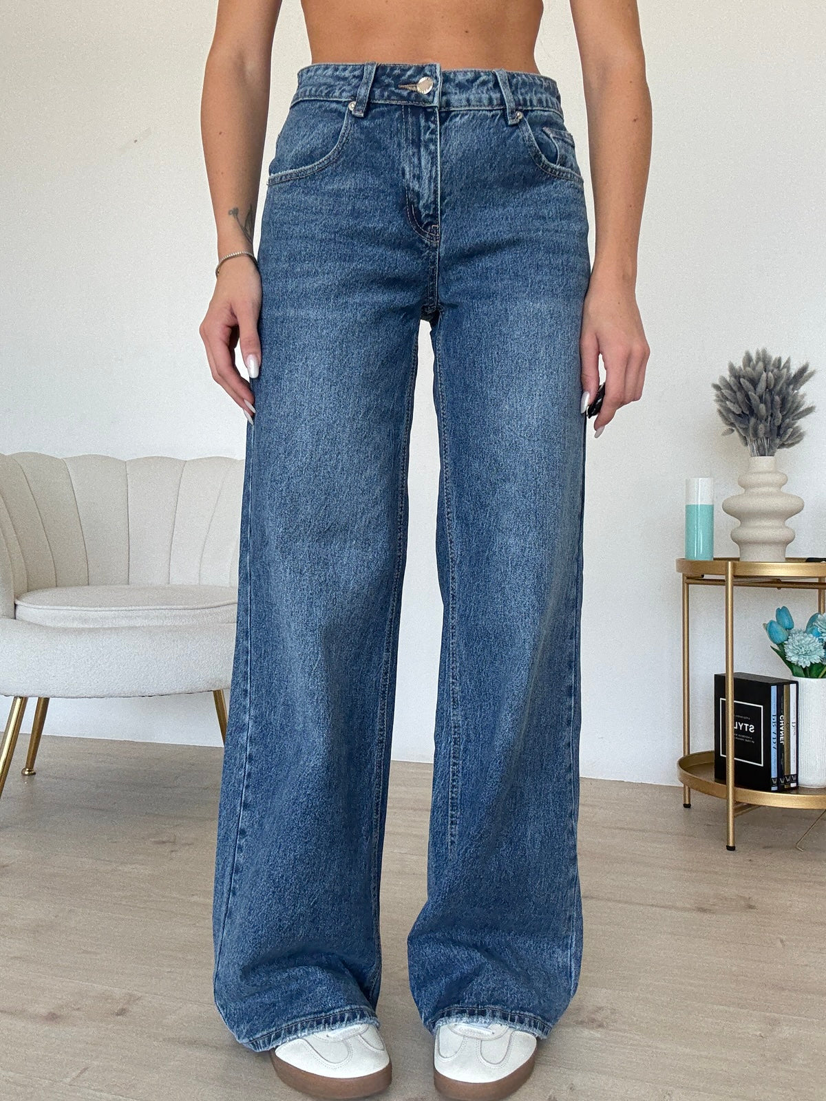 A3763-JEANS VITA BASSA BLU DENIM