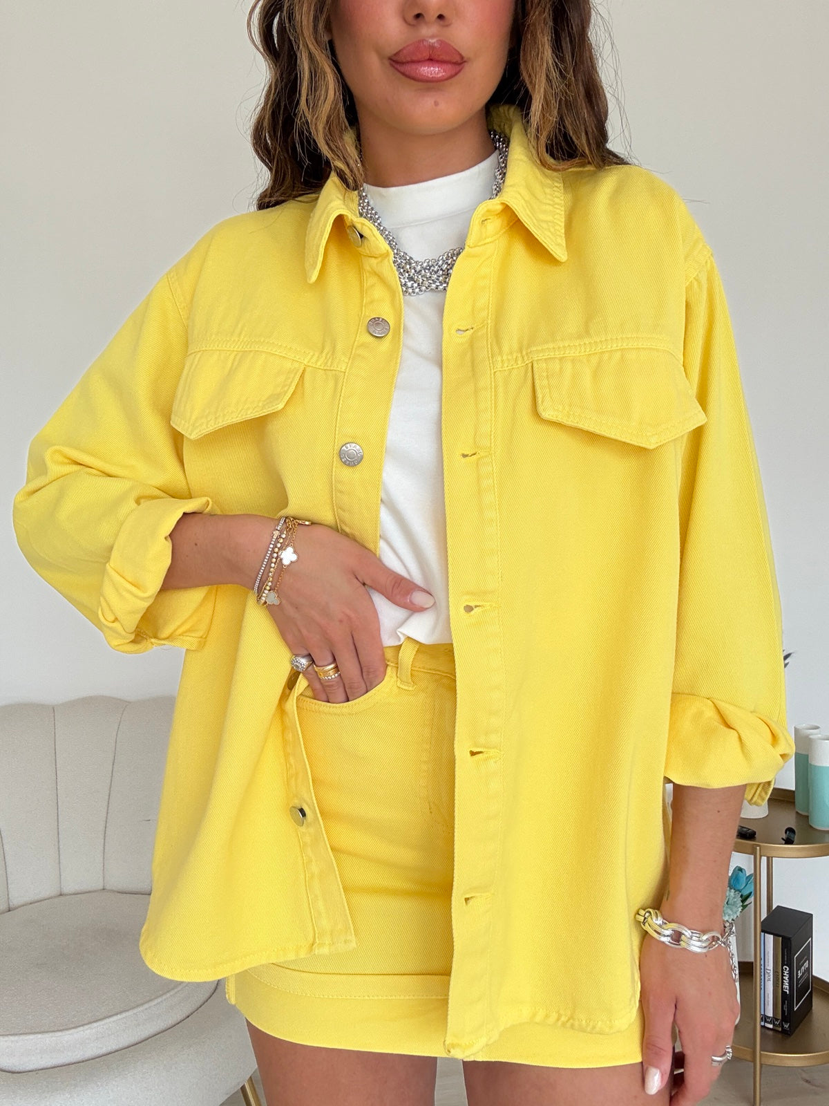 DN093-CAMICIA HAPPINESS YELLOW