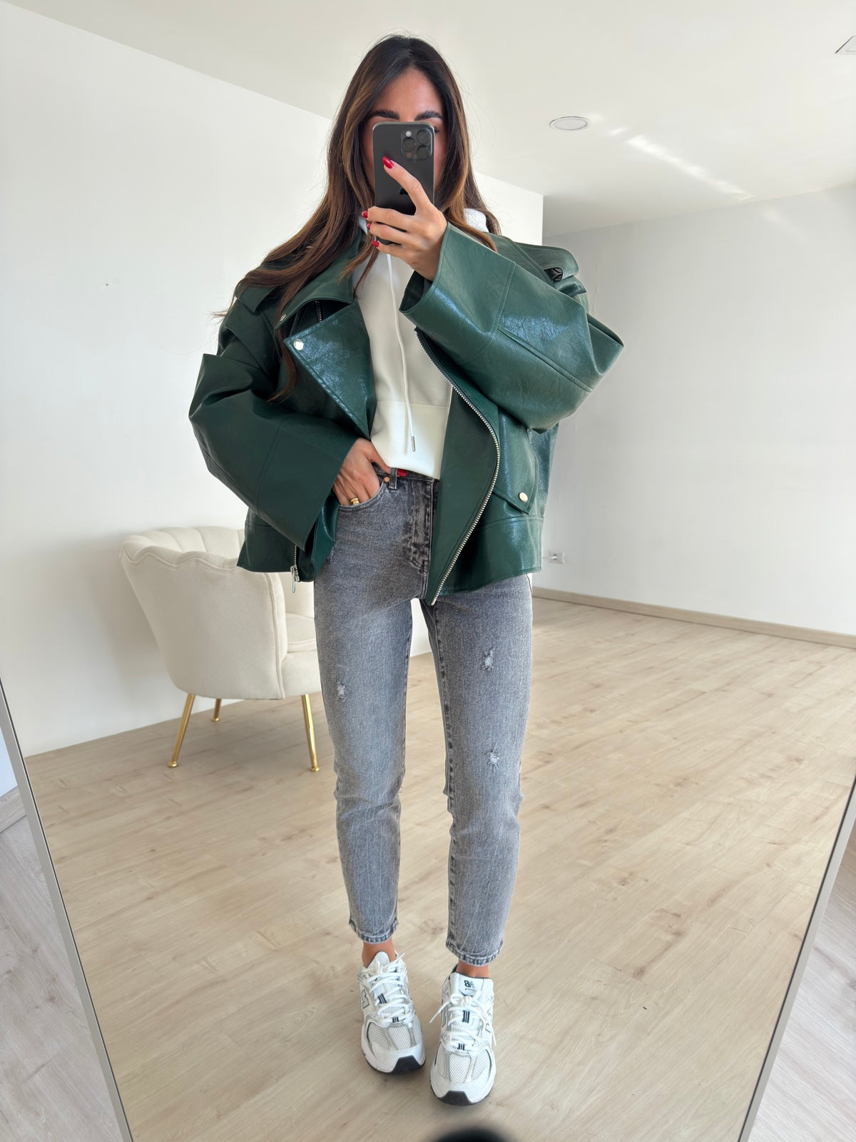 PU8020-1-BIKER ECOPELLE VERDE