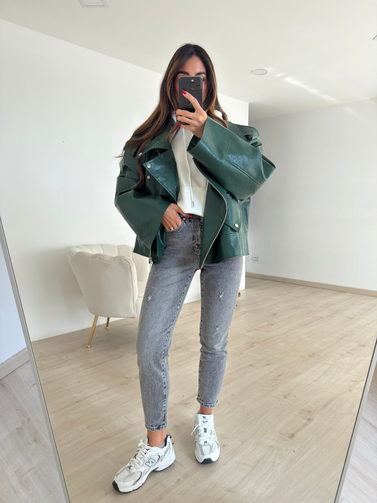 PU8020-1-BIKER ECOPELLE VERDE