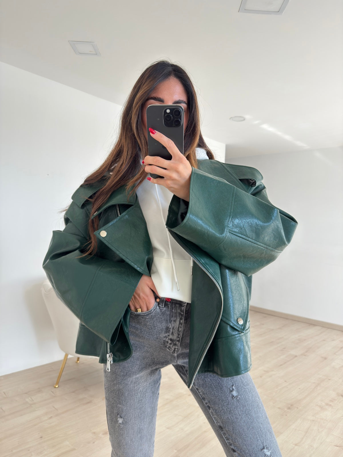 PU8020-1-BIKER ECOPELLE VERDE