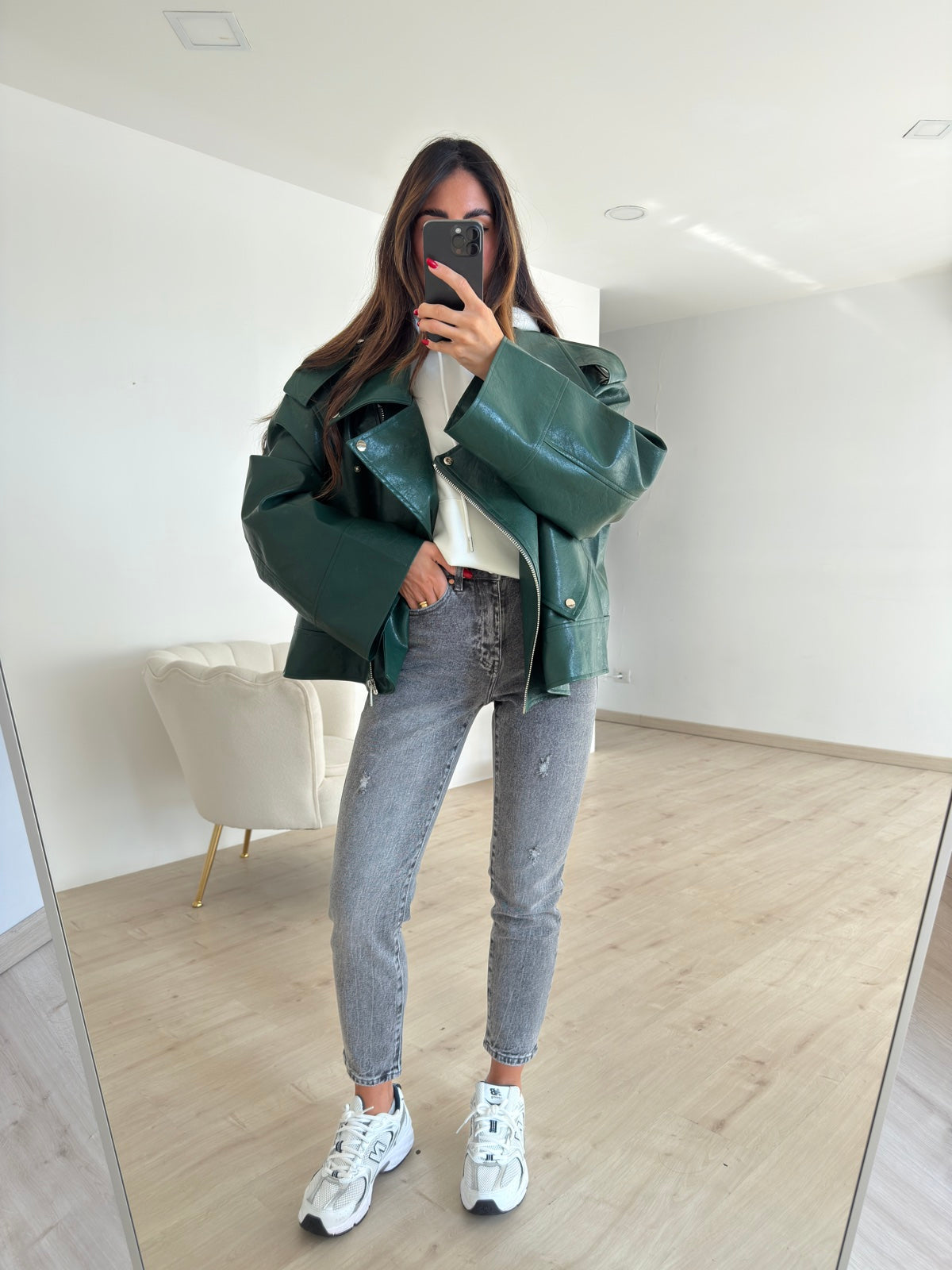 PU8020-1-BIKER ECOPELLE VERDE