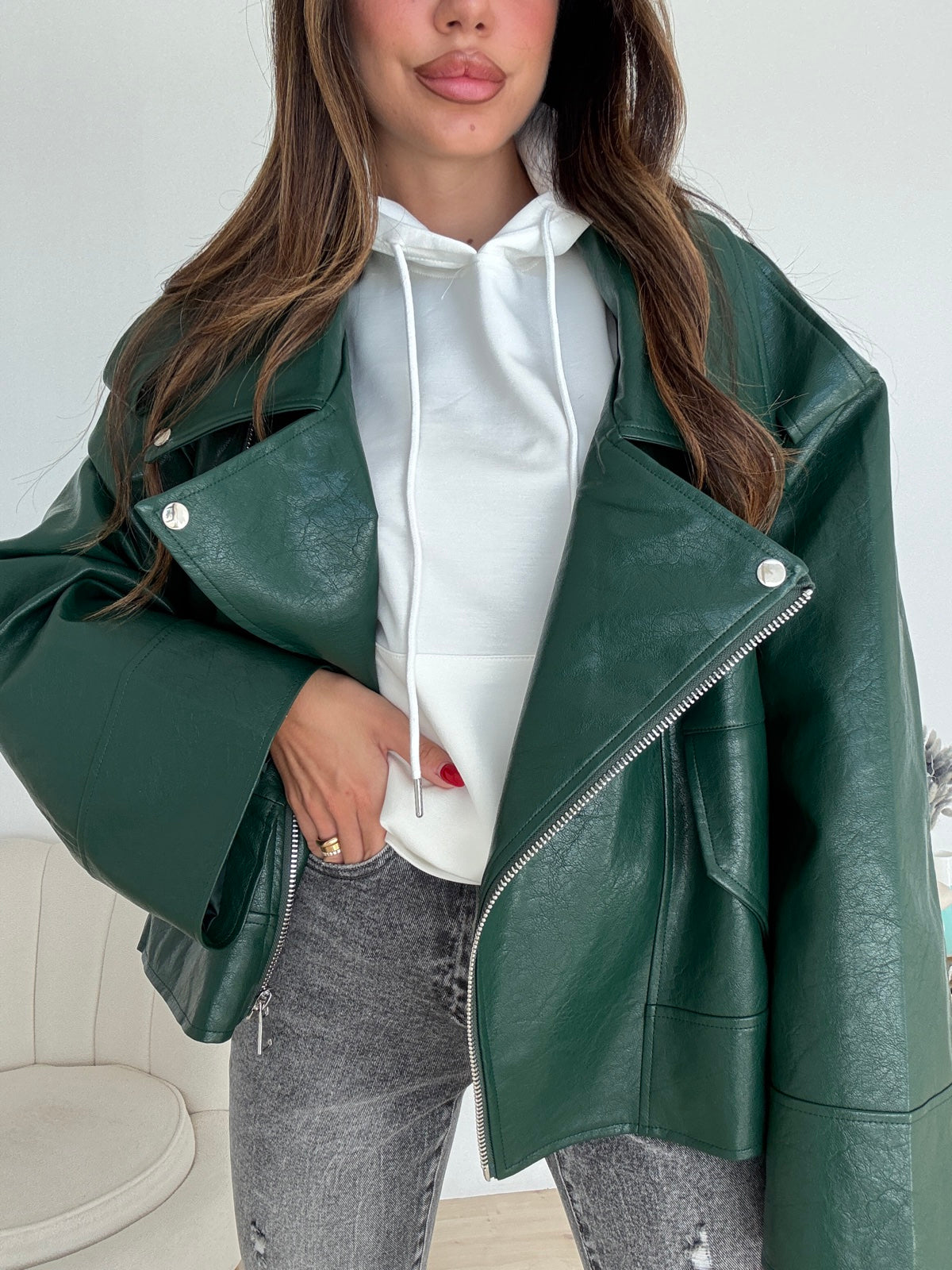 PU8020-1-BIKER ECOPELLE VERDE