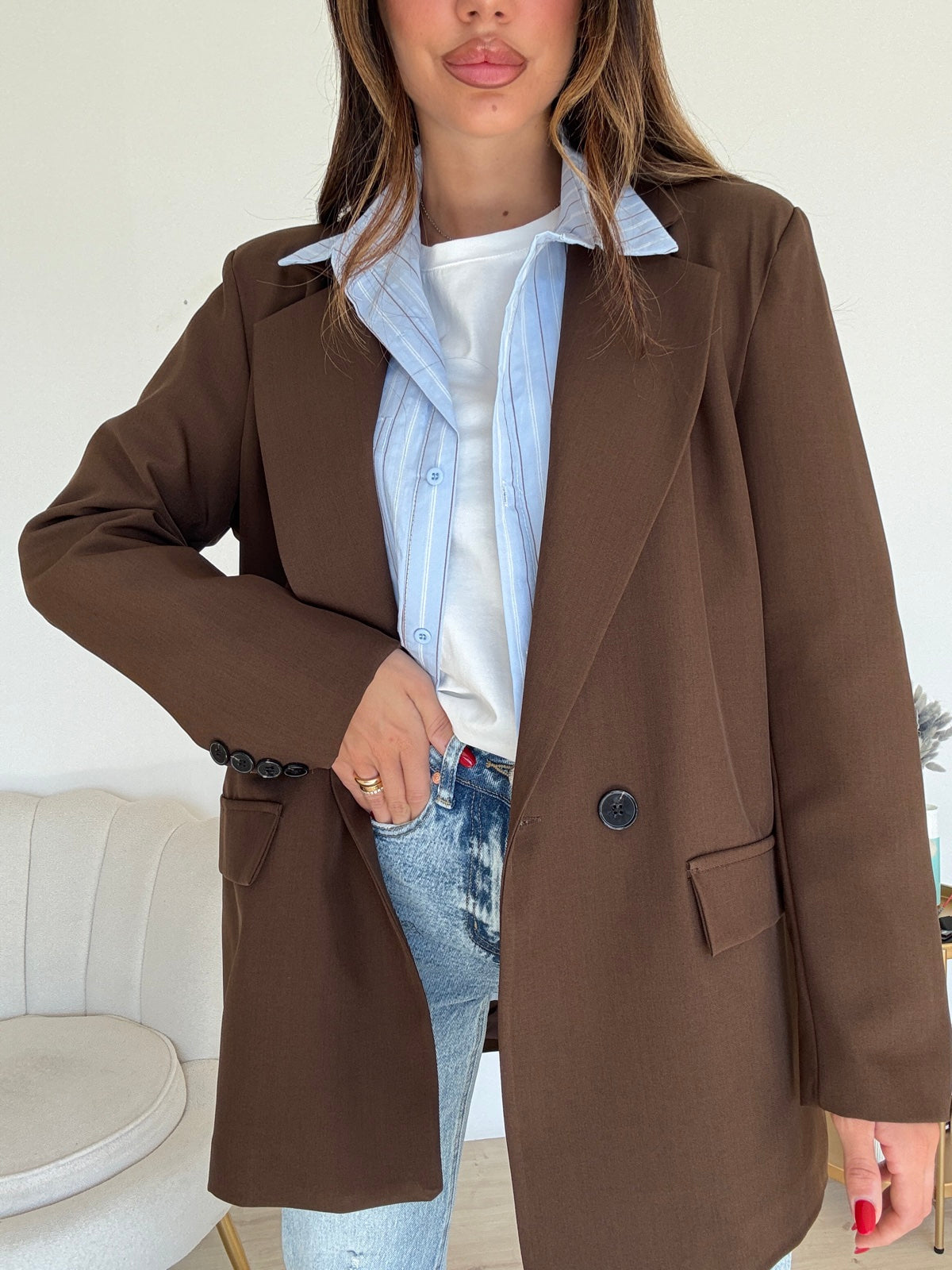 BLAZER DOPPIO BOTTONE CHOCO