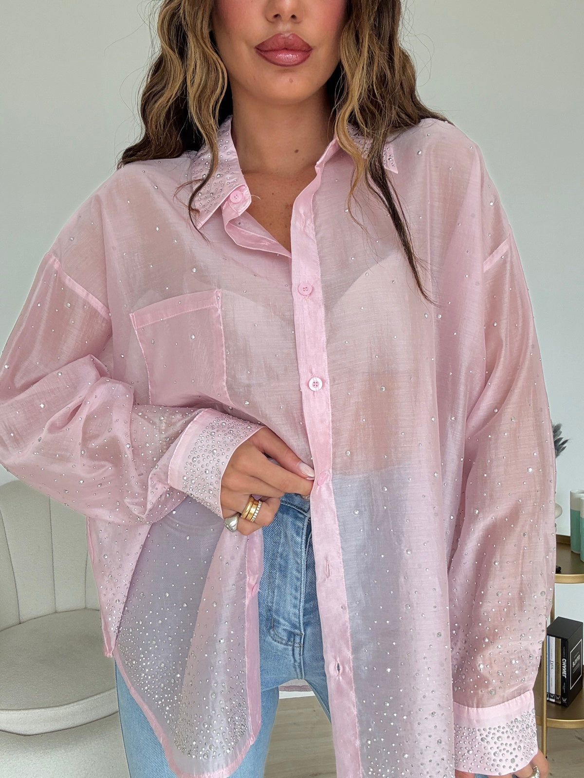 V76103-CAMICIA LUMIERE PINK