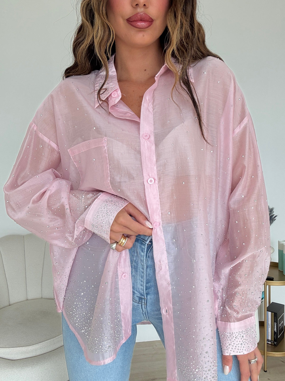 V76103-CAMICIA LUMIERE PINK