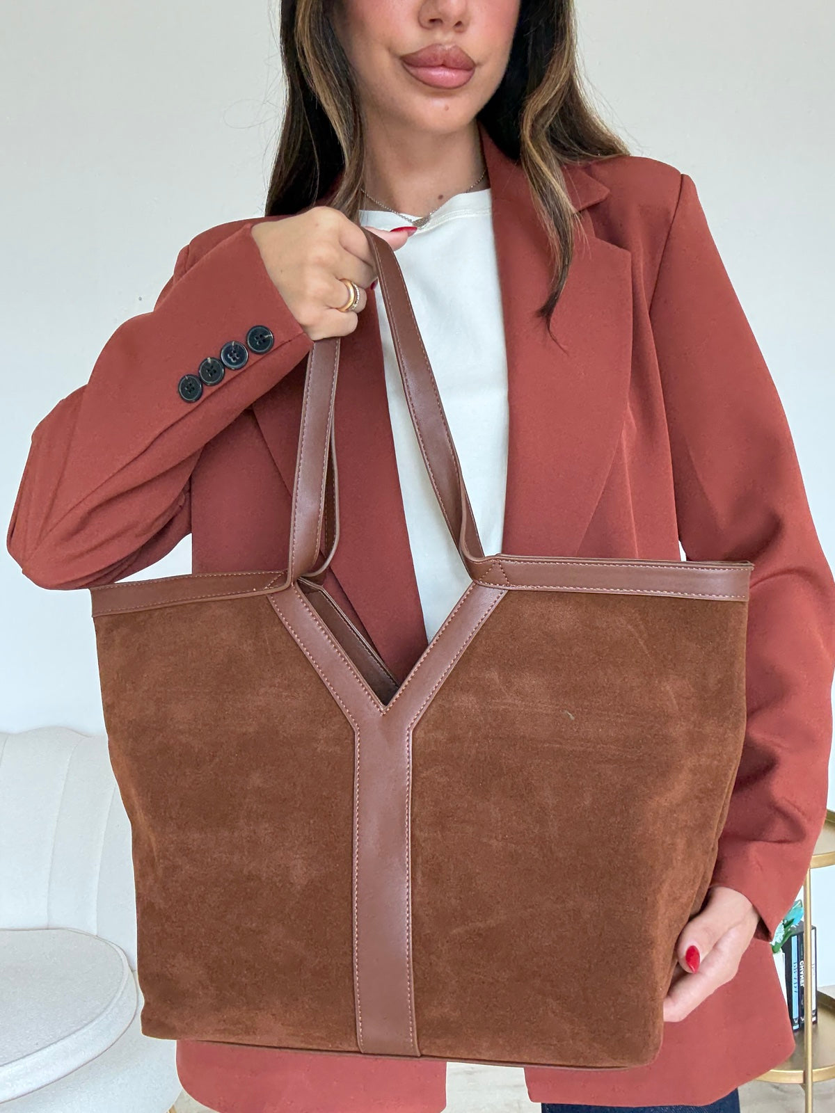 HELENA-SHOPPER IN SUEDE COCCIO