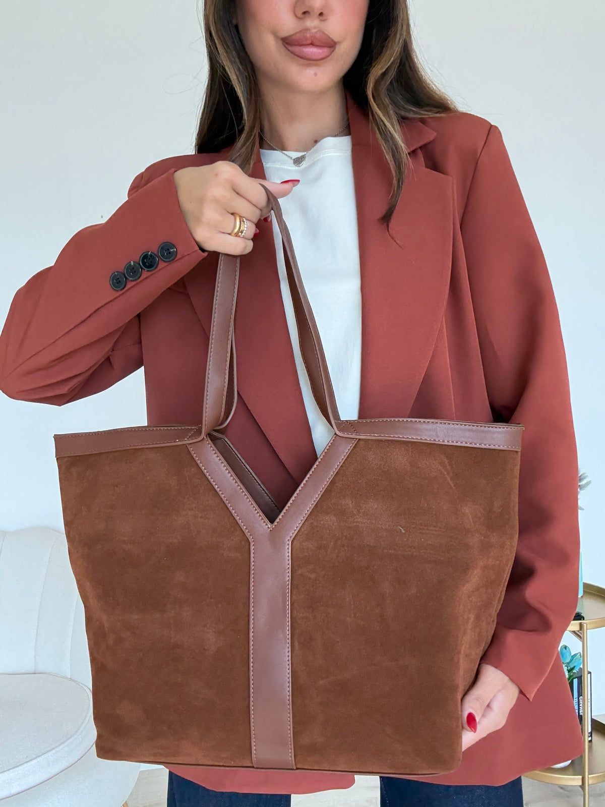 HELENA-SHOPPER IN SUEDE COCCIO