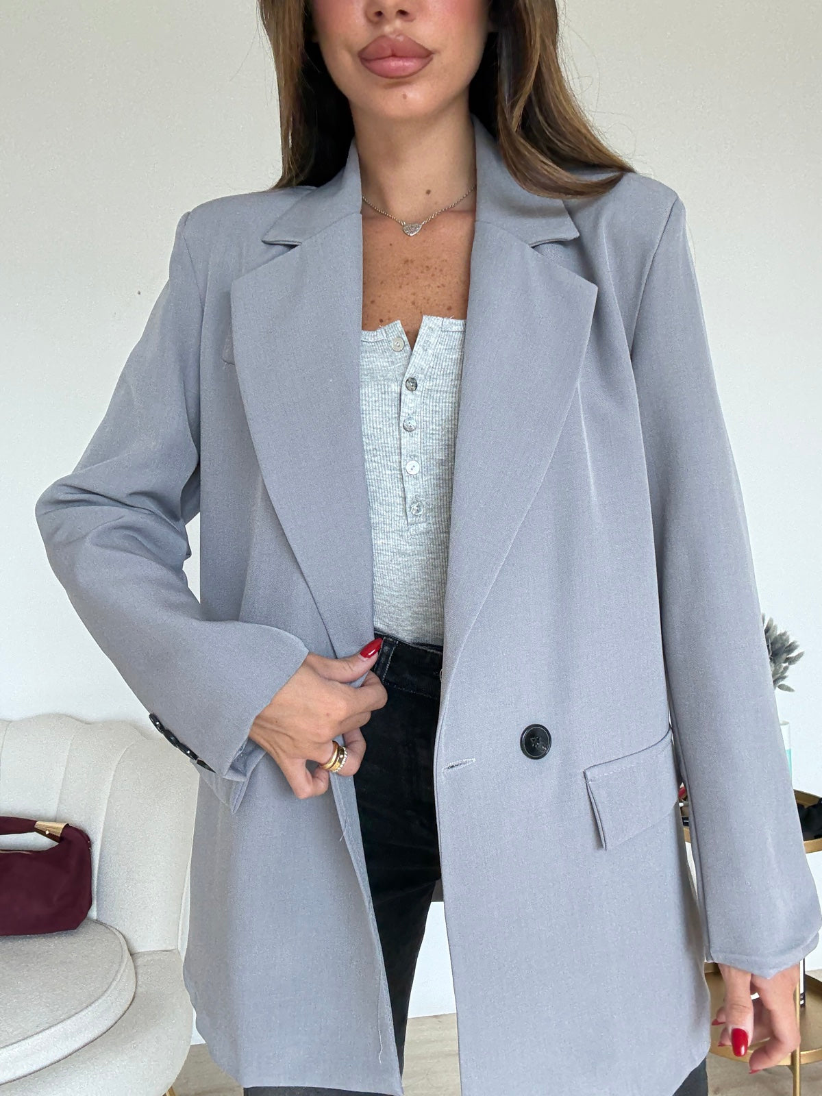 BLAZER DOPPIO BOTTONE GREY