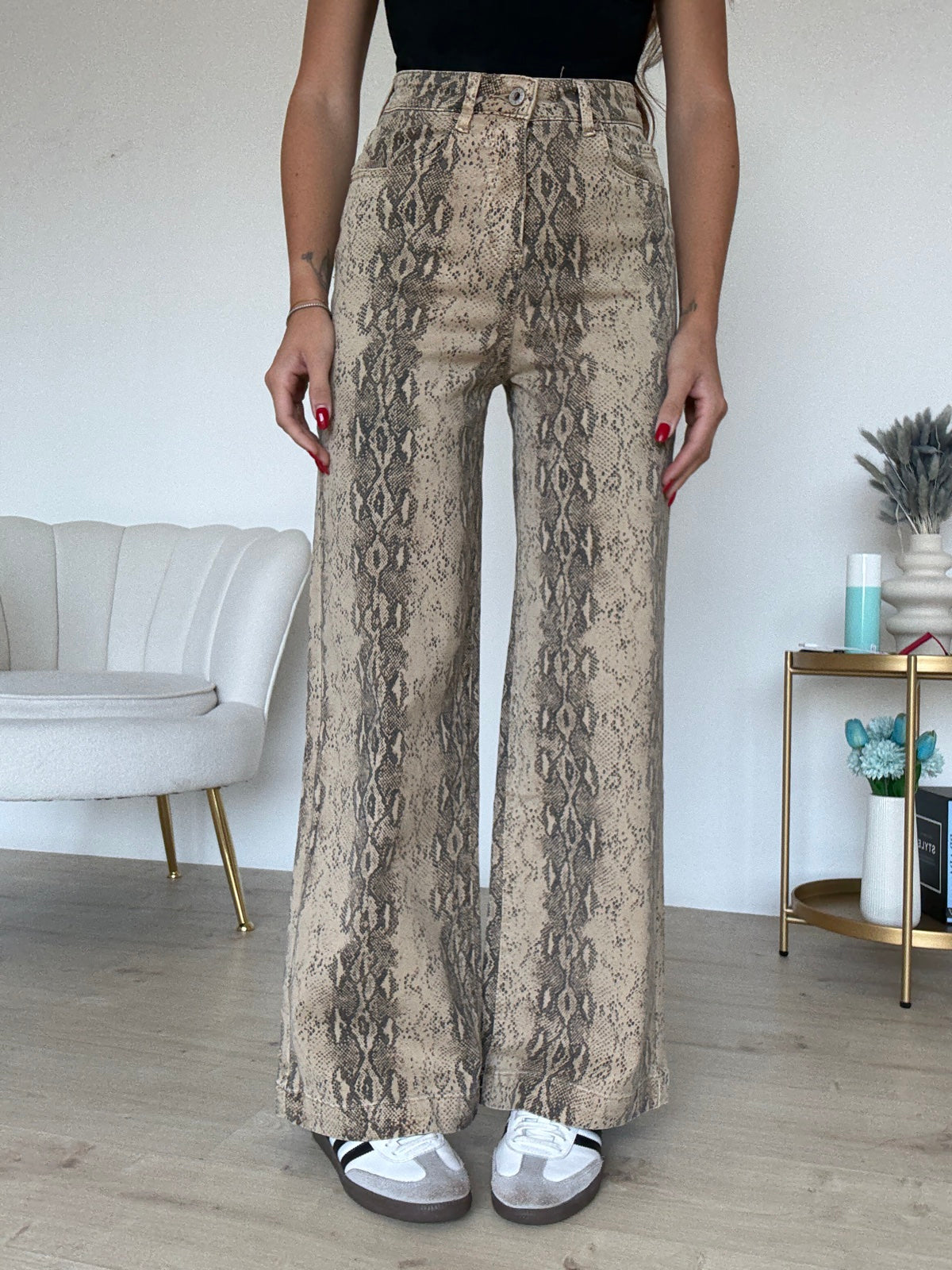 CY061-19-JEANS PALAZZO PYTHON