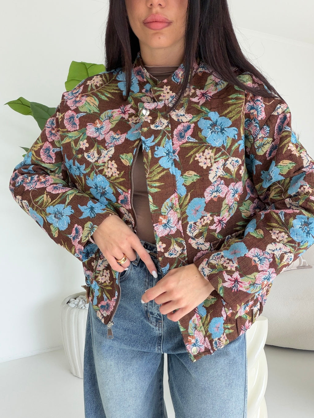 TR0787-BOMBER PEONY CHOCO