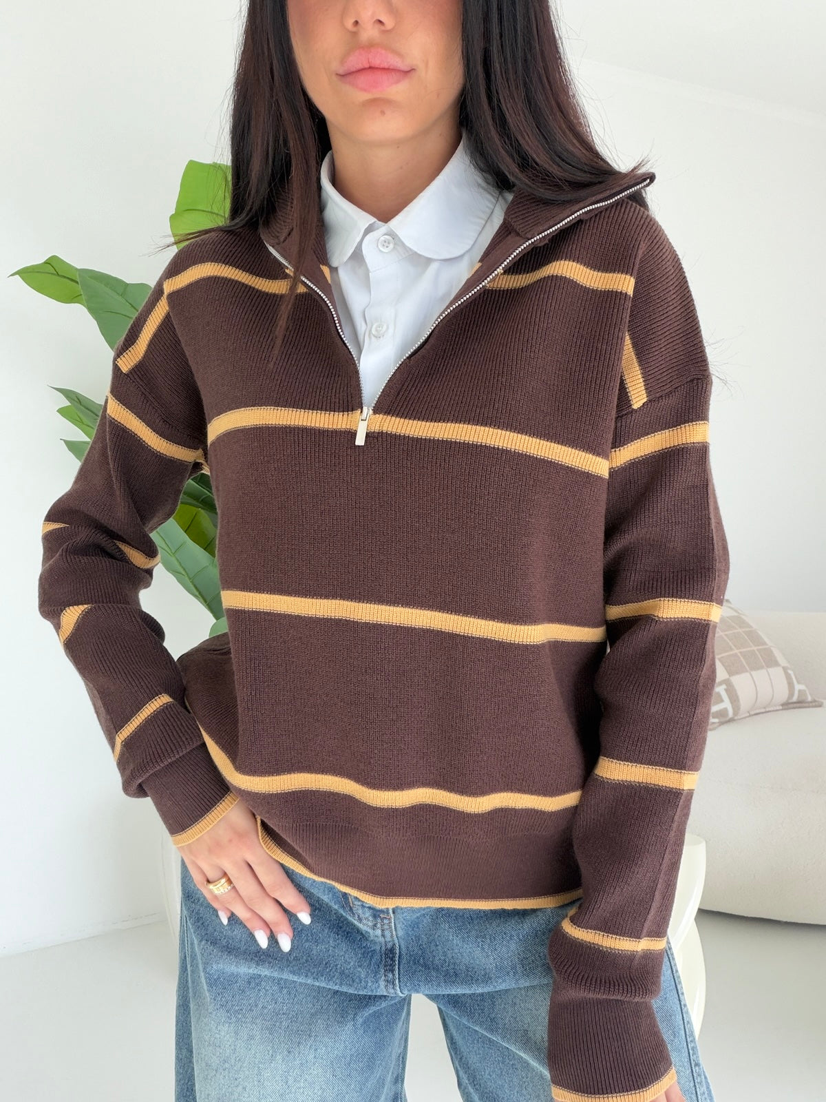 HG69297-PULL SEMPIONE CHOCO