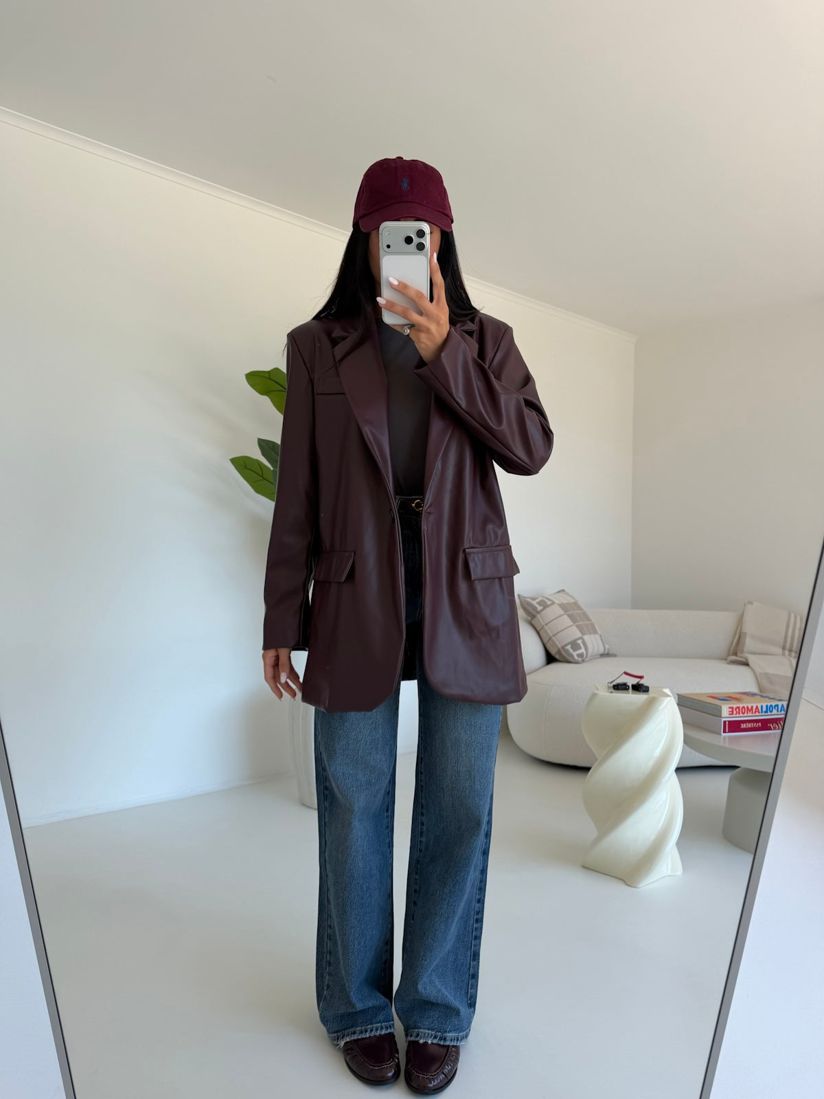 BLAZER LEATHER WINE