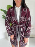 AR1359-CARDIGAN AZTECO BORDEAUX