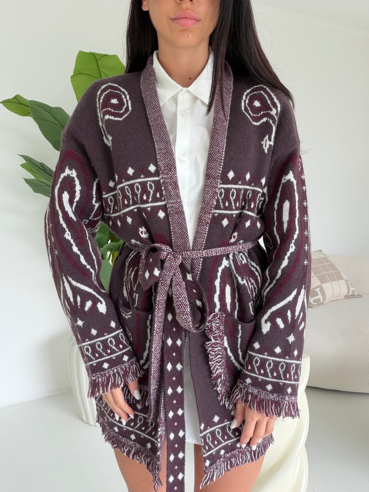 AR1359-CARDIGAN AZTECO CHOCO