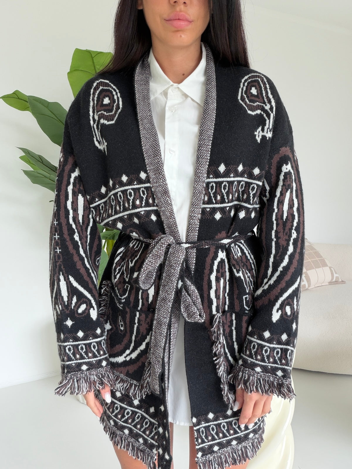 AR1359-CARDIGAN AZTECO NERO