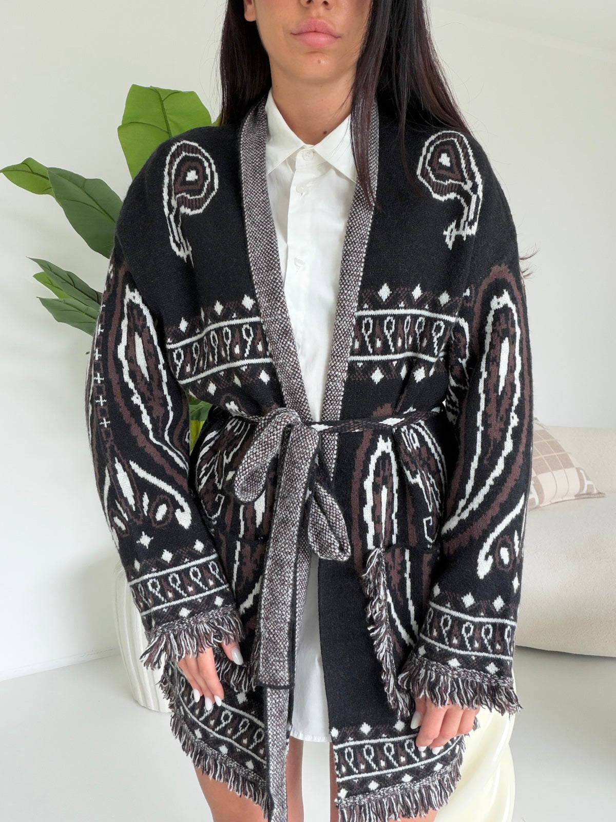 AR1359-CARDIGAN AZTECO NERO
