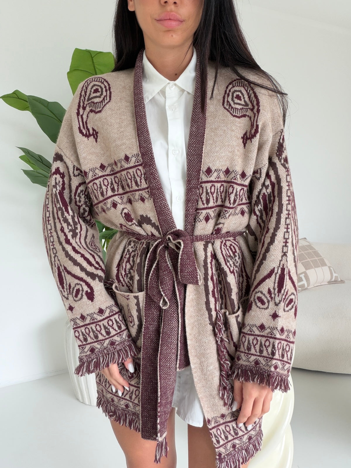 AR1359-CARDIGAN AZTECO TAUPE