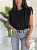 Q056-T-SHIRT SPALLINE NERA
