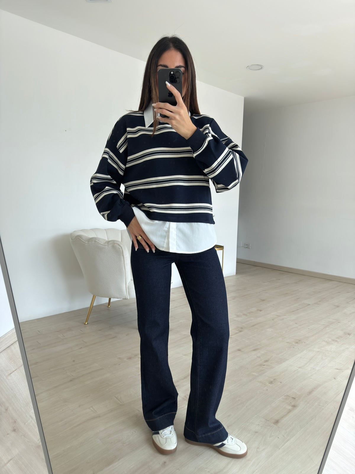 Y6188-T-JEANS FLARE DENIM
