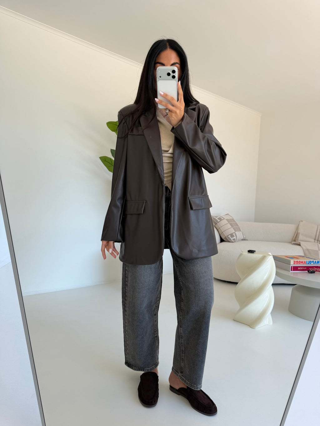 BLAZER LEATHER CHOCO