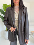 BLAZER LEATHER CHOCO