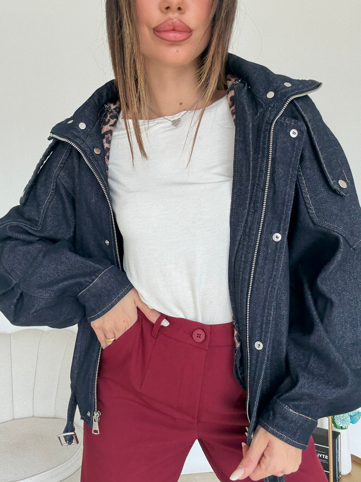 V9008-BOMBER DENIM&MACU