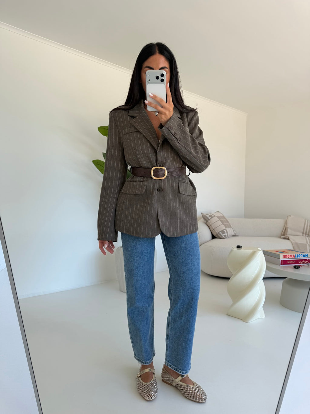 7087-BLAZER+CINTURA ELLIS CHOCO