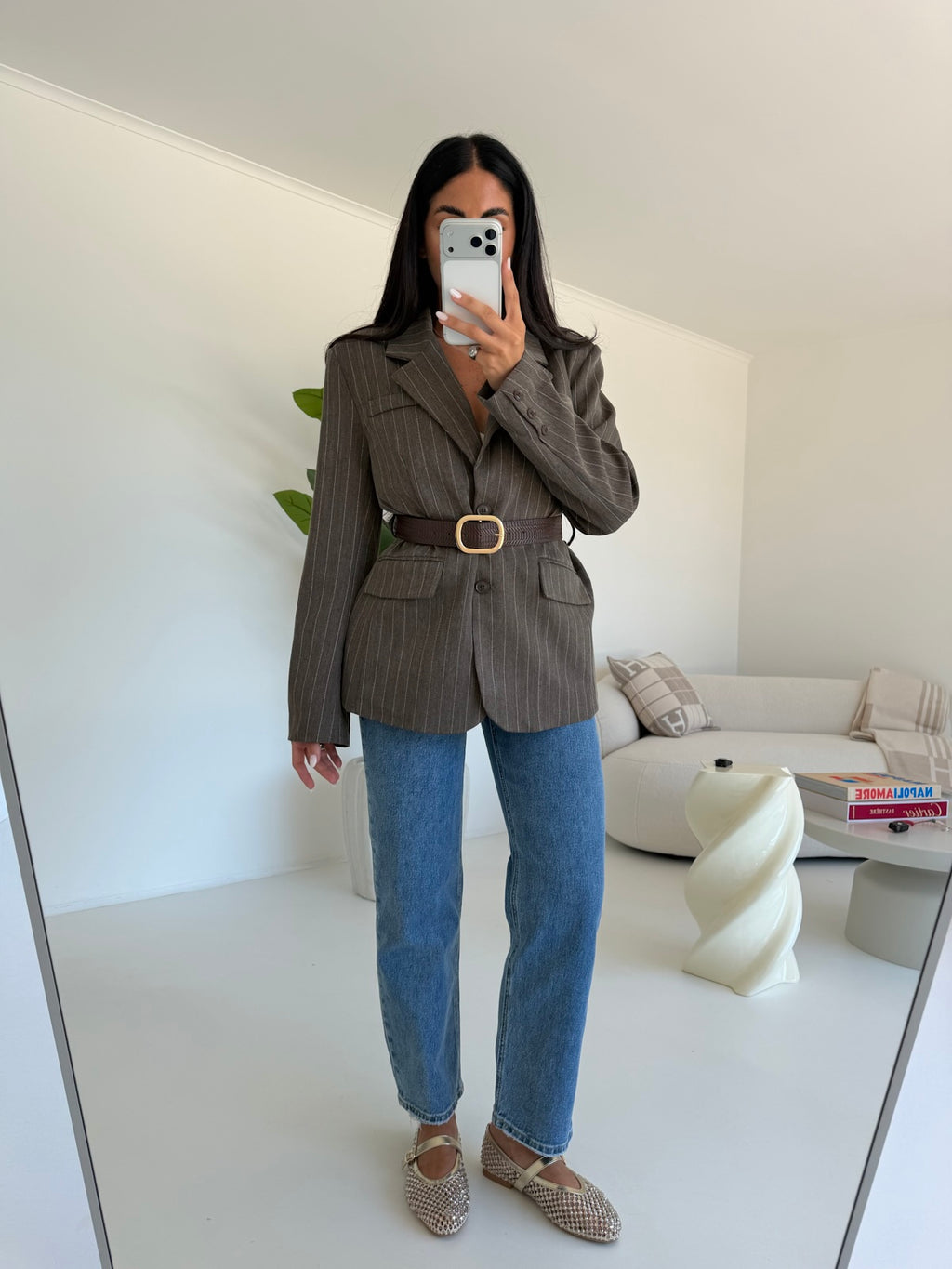7087-BLAZER+CINTURA ELLIS CHOCO