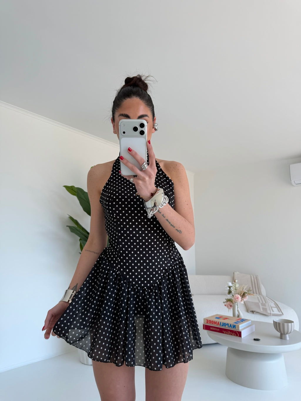 MINI JUMPSUIT POIS NERA