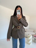 7087-BLAZER+CINTURA ELLIS CHOCO