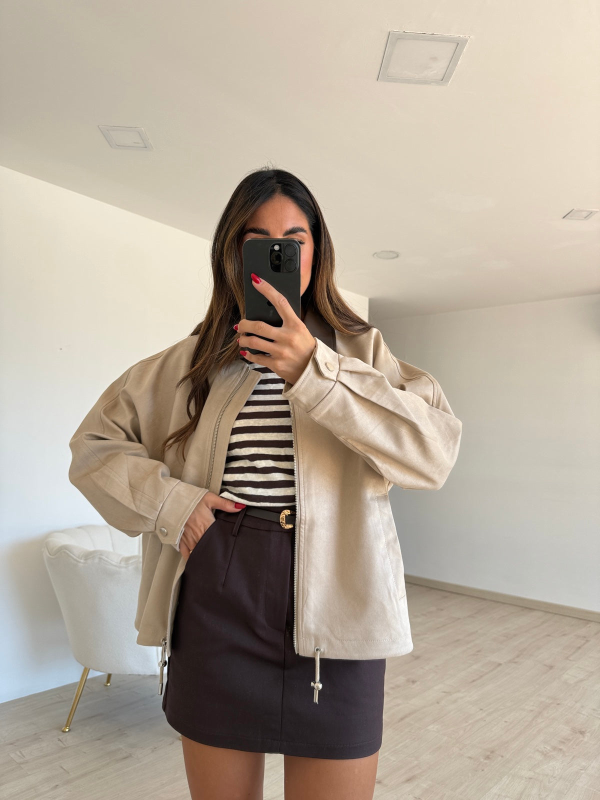 05946-MINI GONNA-SHORT SEASON CHOCO