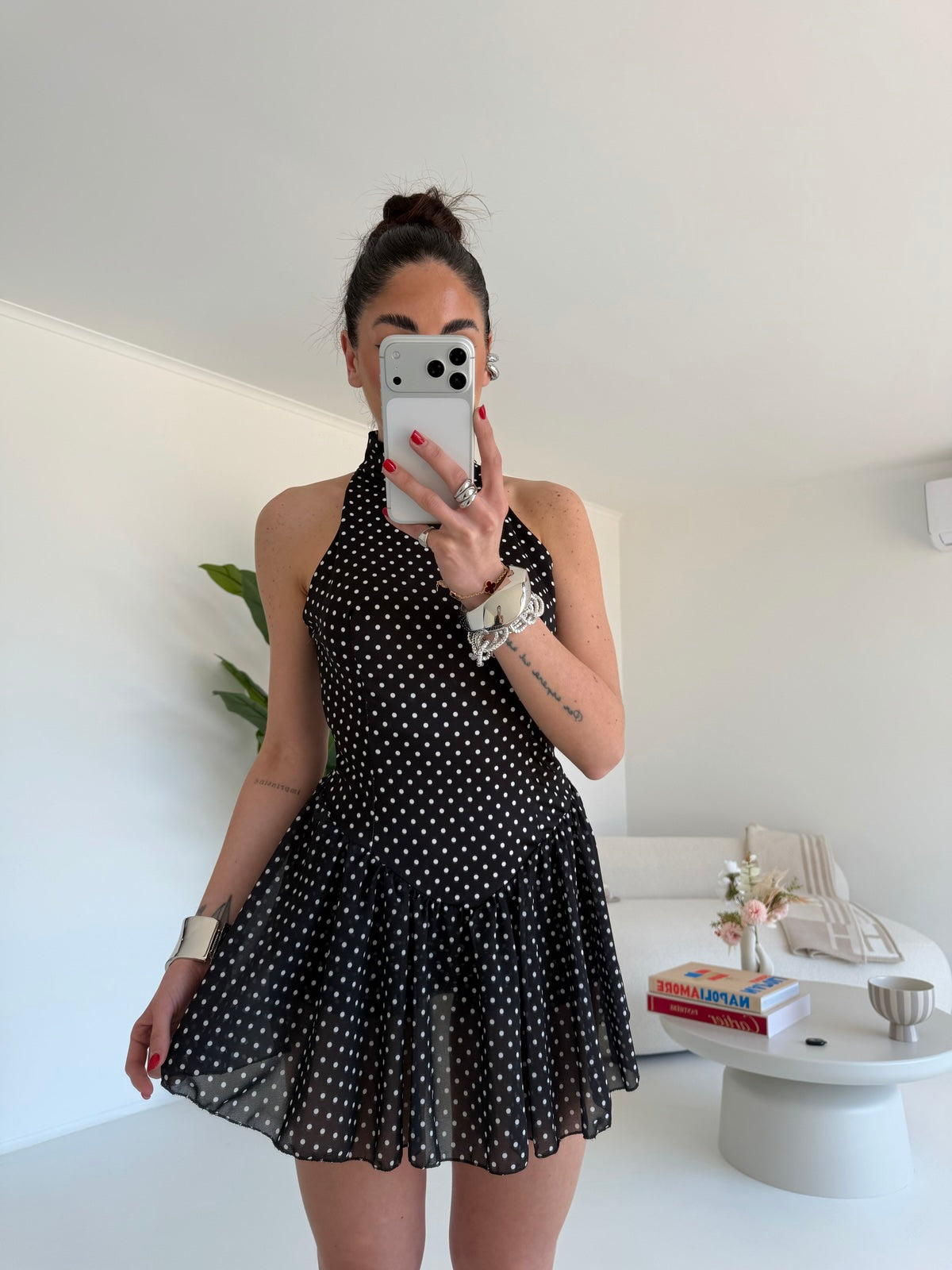 MINI JUMPSUIT POIS NERA