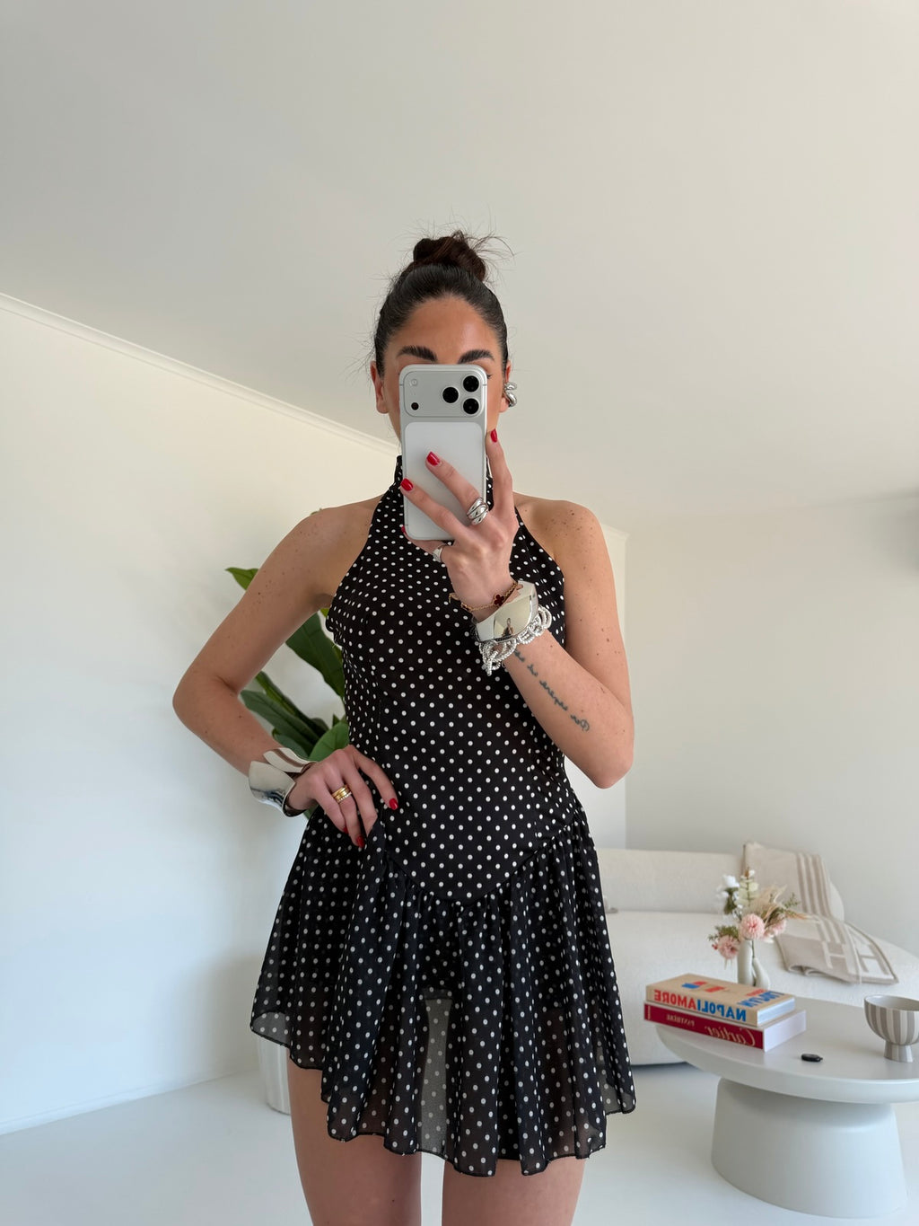 MINI JUMPSUIT POIS NERA