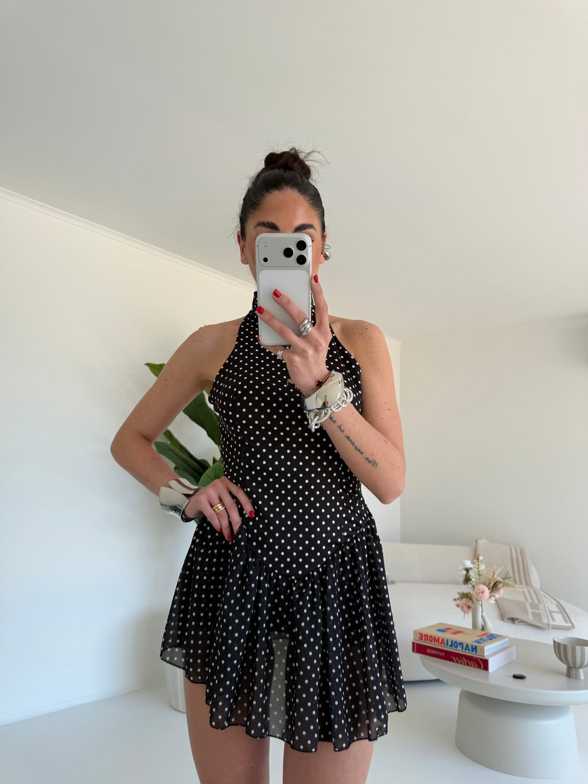 MINI JUMPSUIT POIS NERA