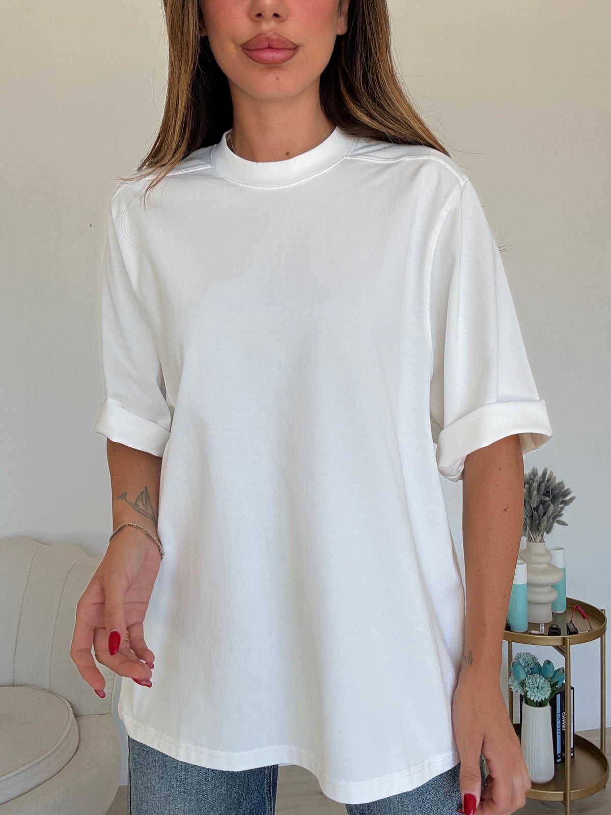 5252-T-SHIRT STITCHING MILK