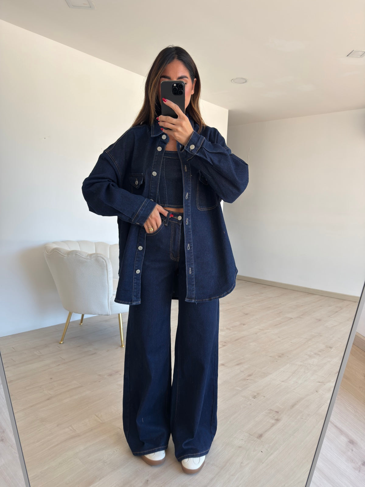 MI2587-JEANS PALAZZONE BLU DENIM