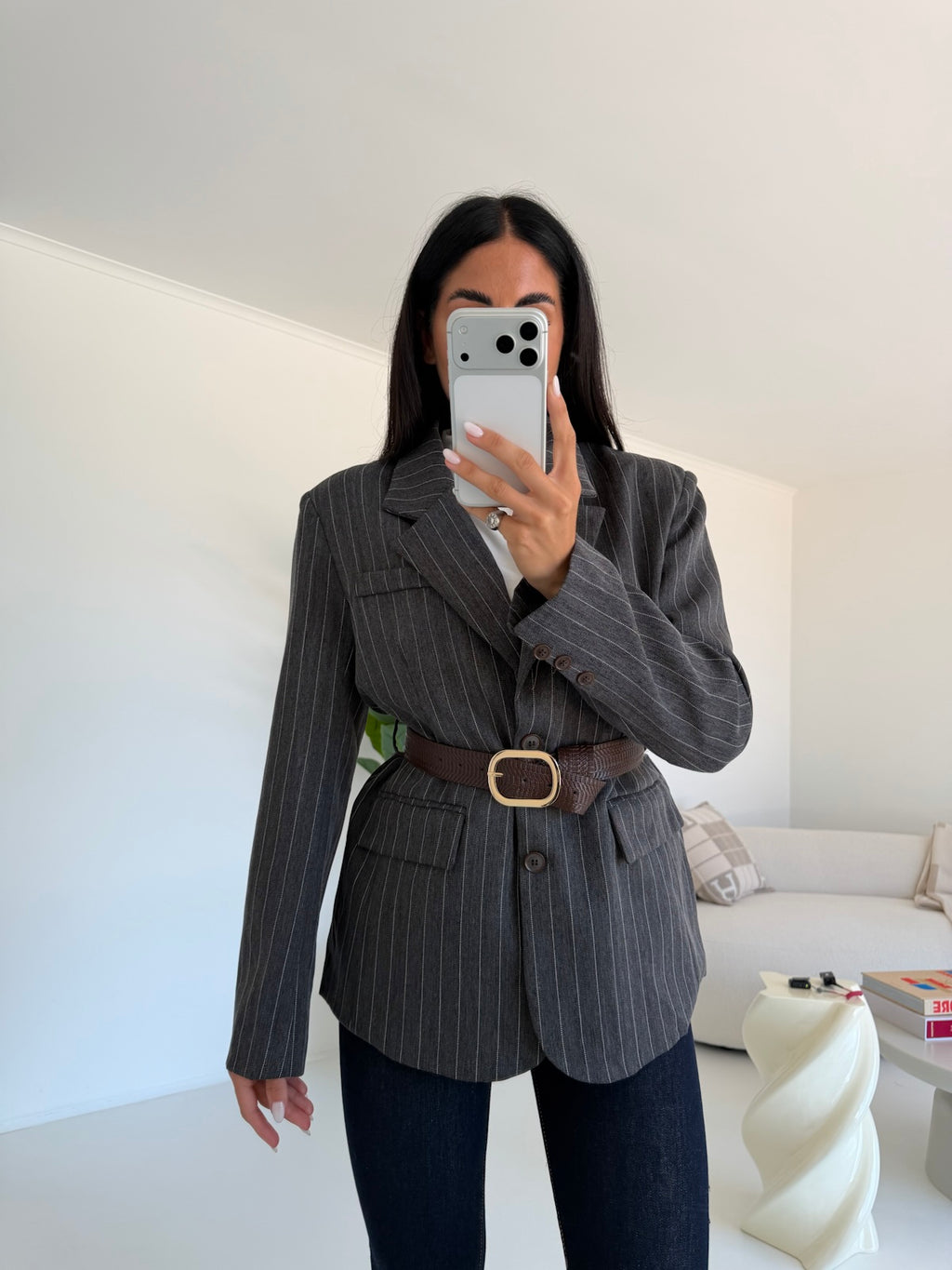 7087-BLAZER+CINTURA ELLIS GREY