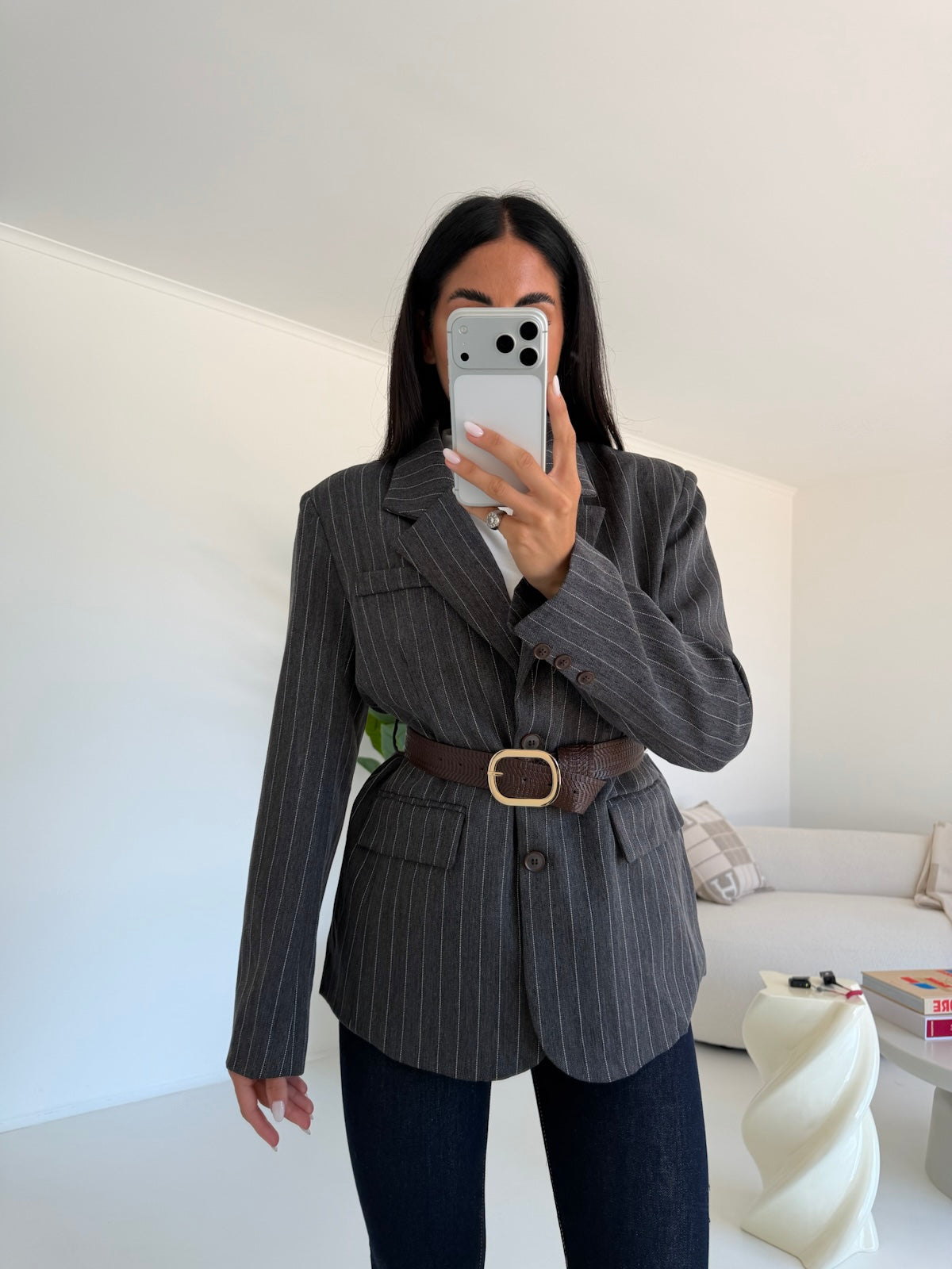 7087-BLAZER+CINTURA ELLIS GREY