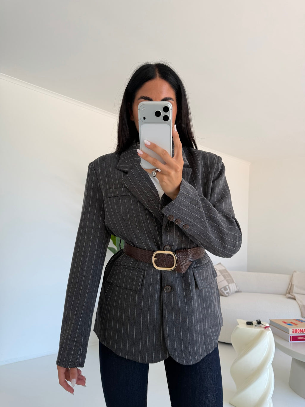7087-BLAZER+CINTURA ELLIS GREY