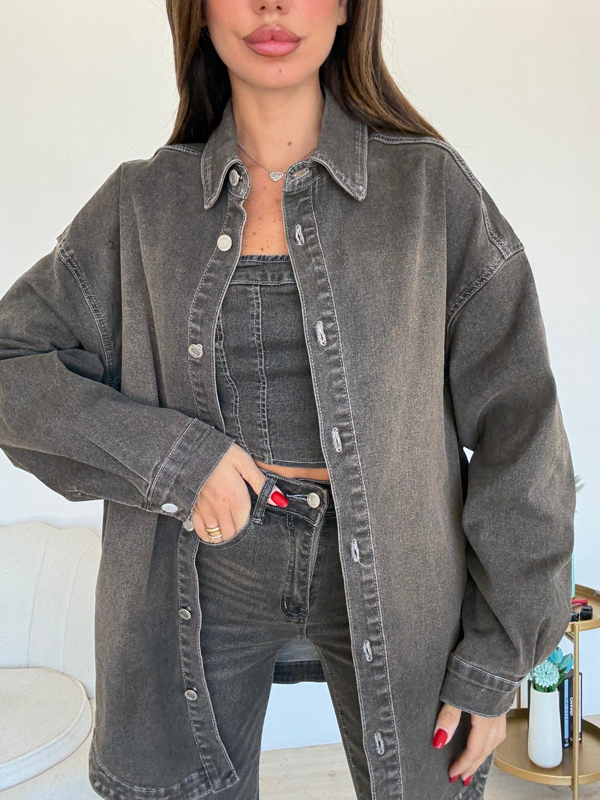 MI25140-2-CAMICIA OVERSIZE LAVAGGIO SABBIATO