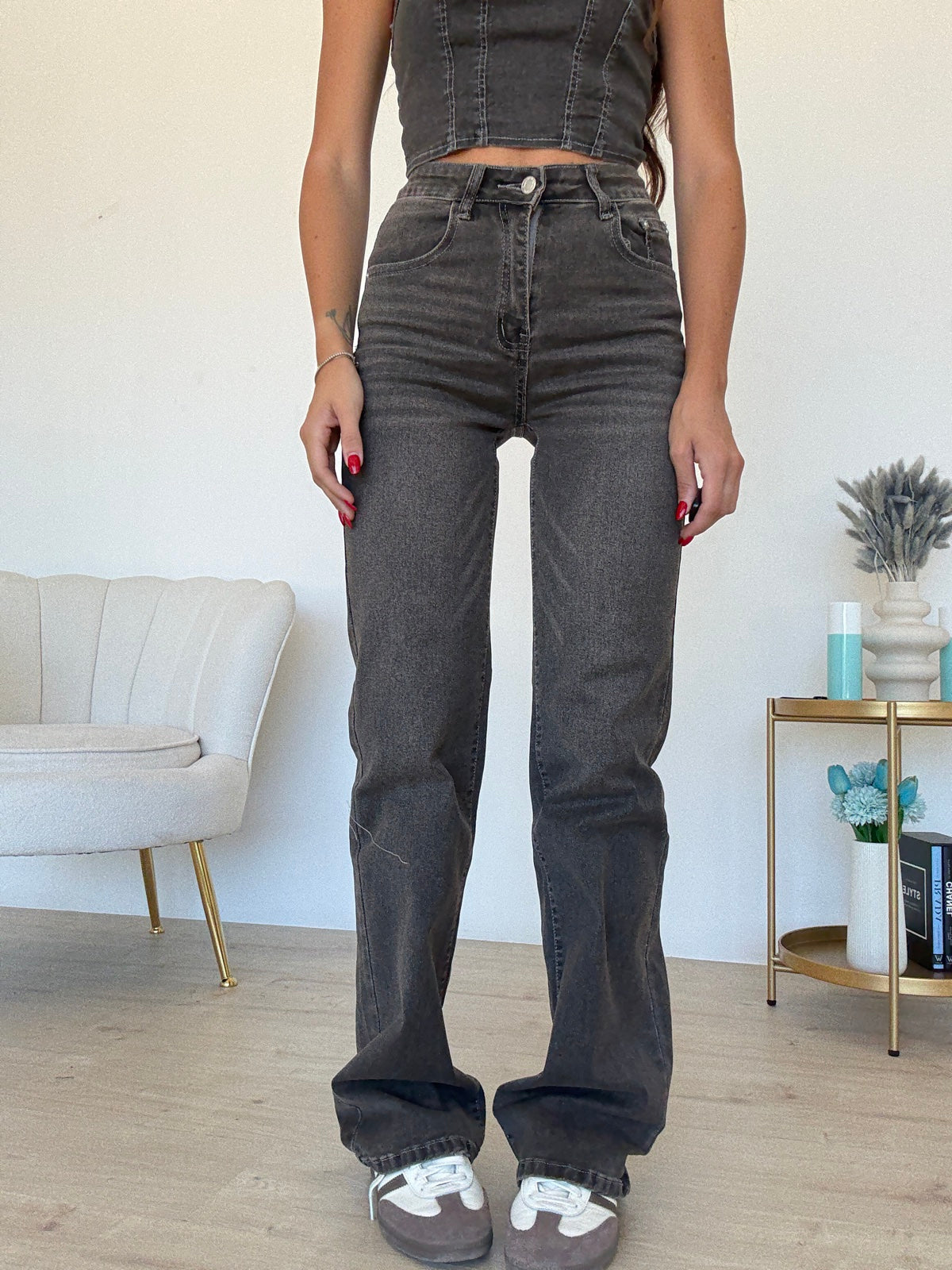 MI25142-2-JEANS GAMBA DRITTA LAVAGGIO SABBIATO