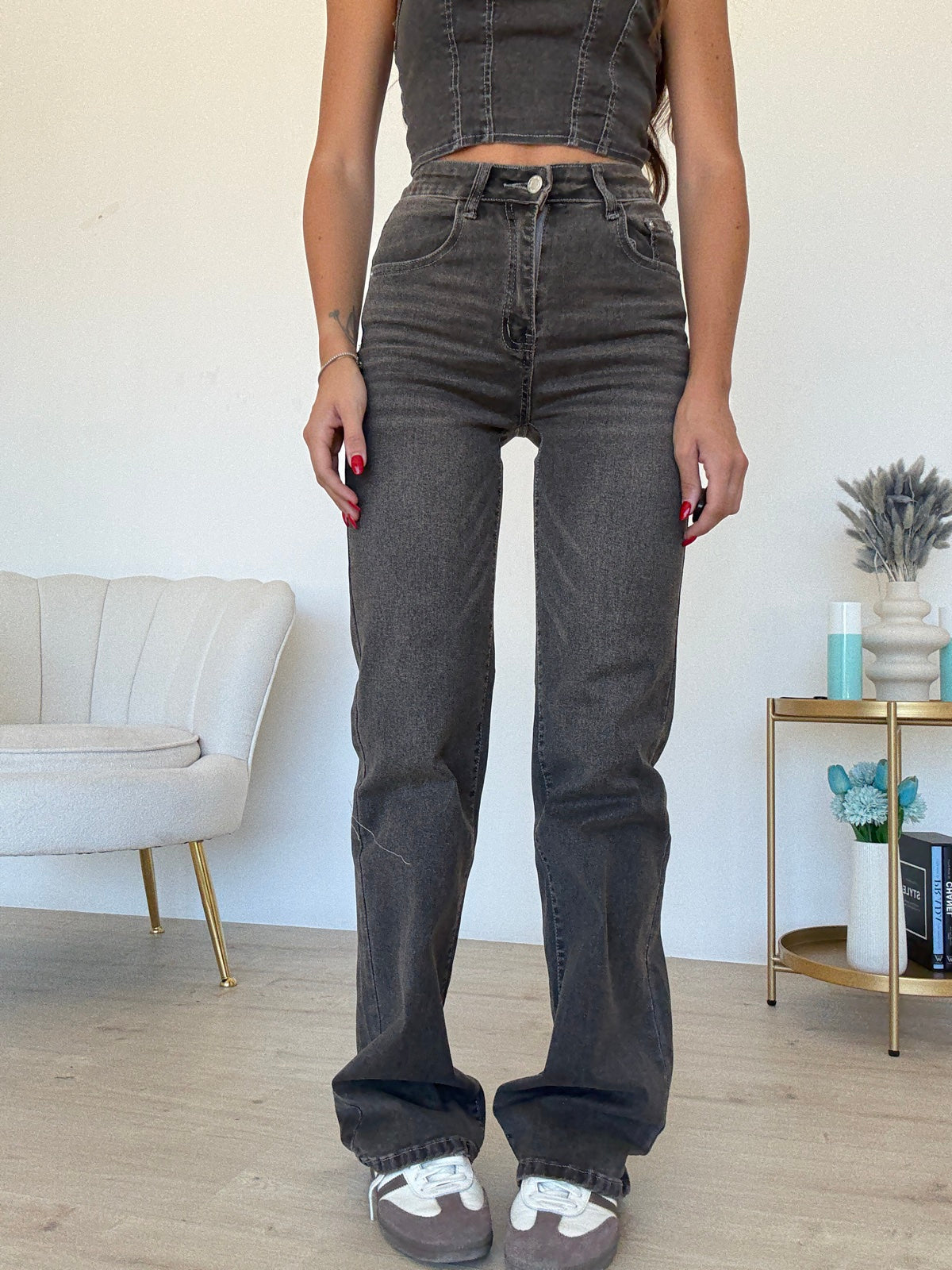 MI25142-2-JEANS GAMBA DRITTA LAVAGGIO SABBIATO
