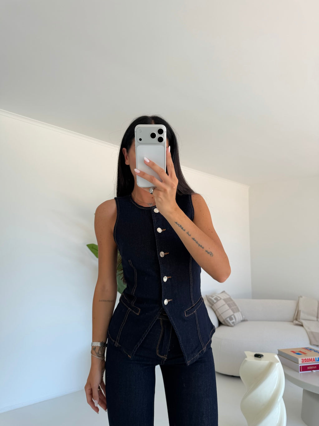K912-GILET DENIM HELENA