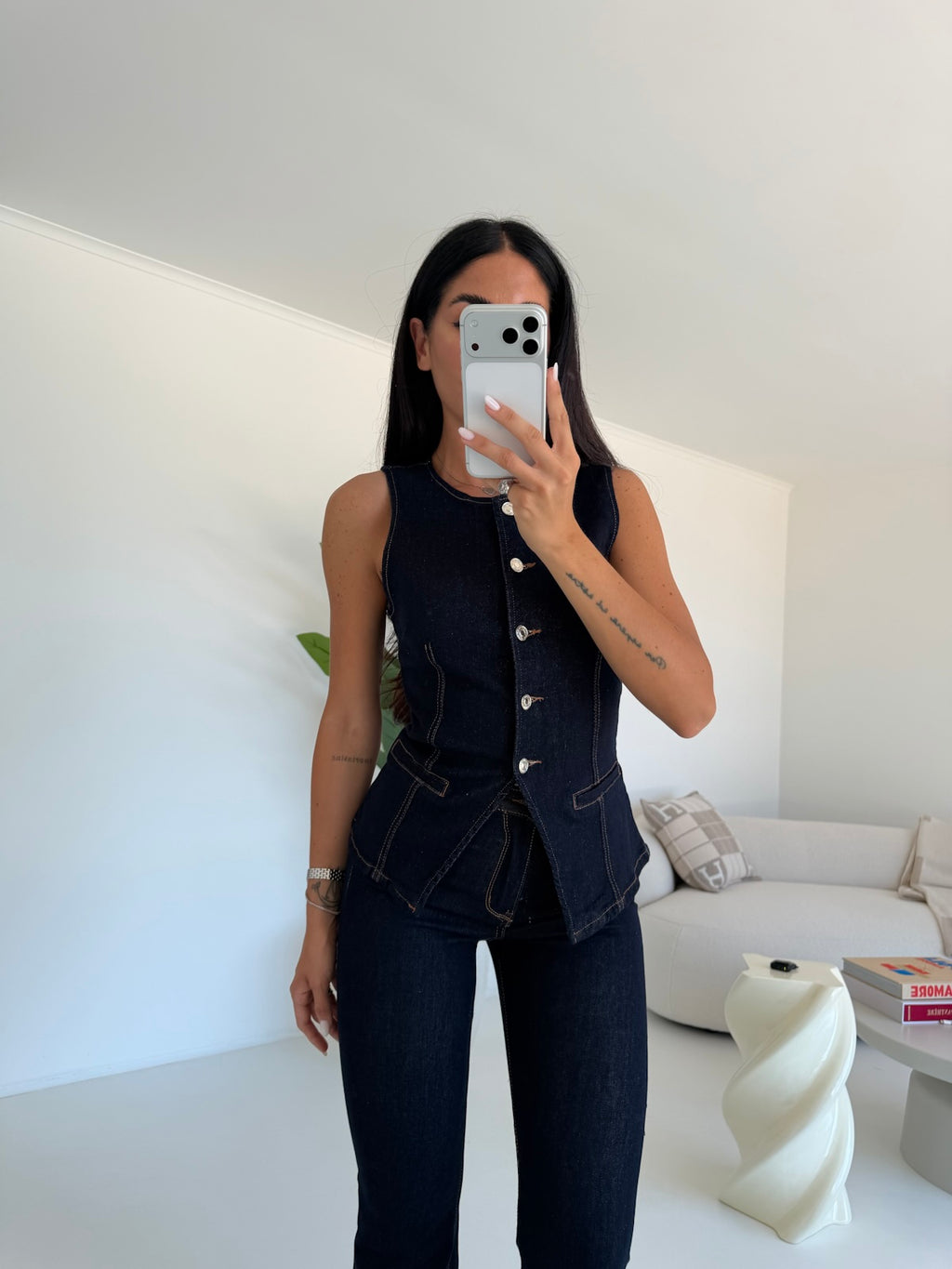 K912-GILET DENIM HELENA