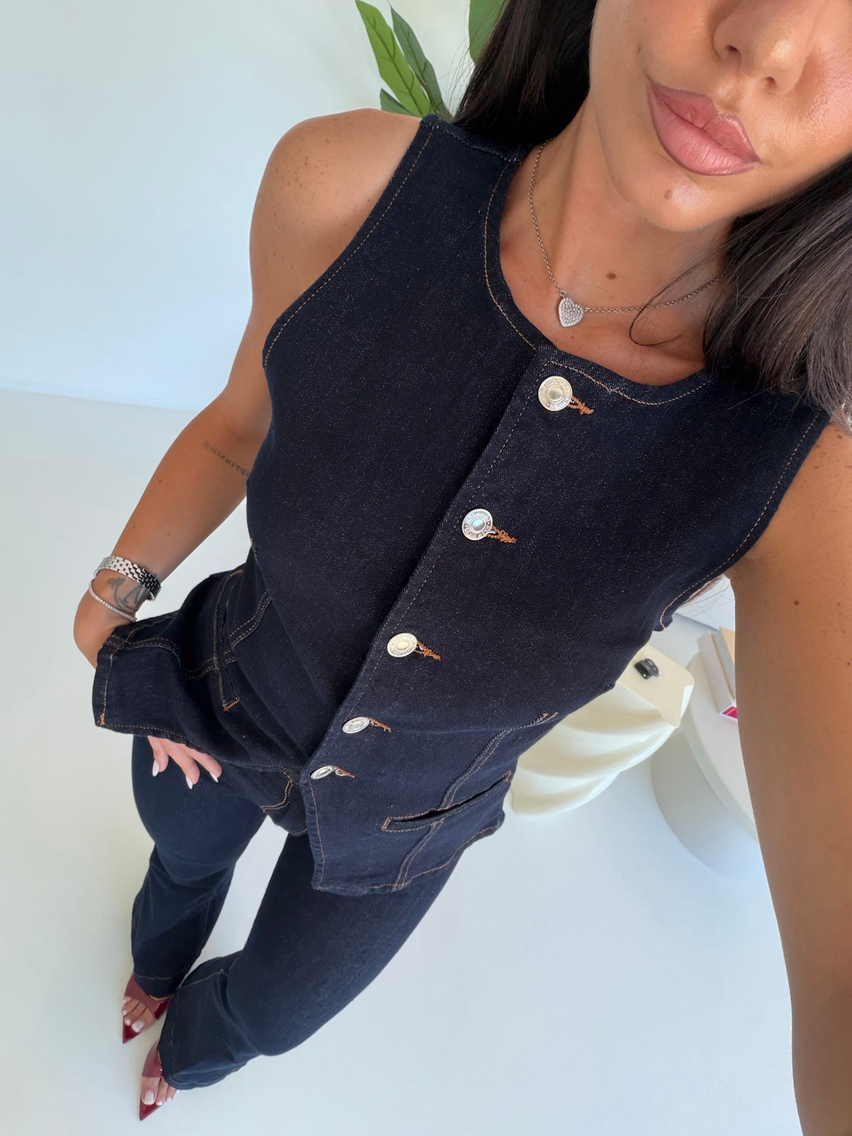 K912-GILET DENIM HELENA