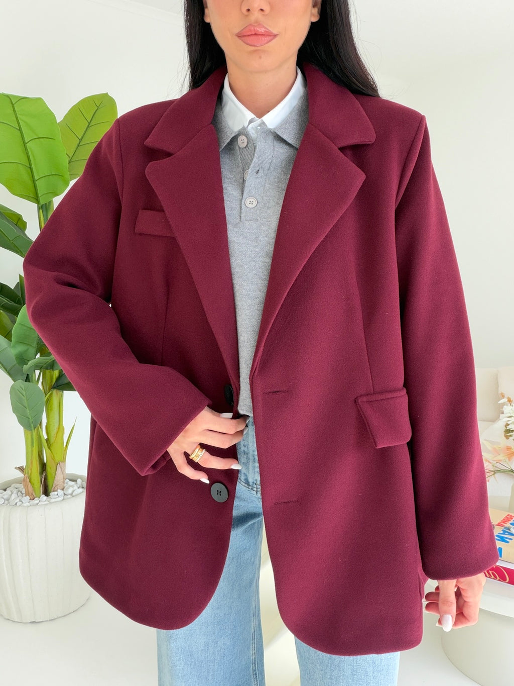 BLAZER ROND WINE
